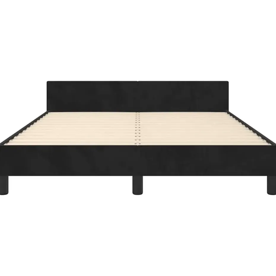 vidaXL - Bed frame zonder matras - Zwart - Fluweel - 140x200 cm