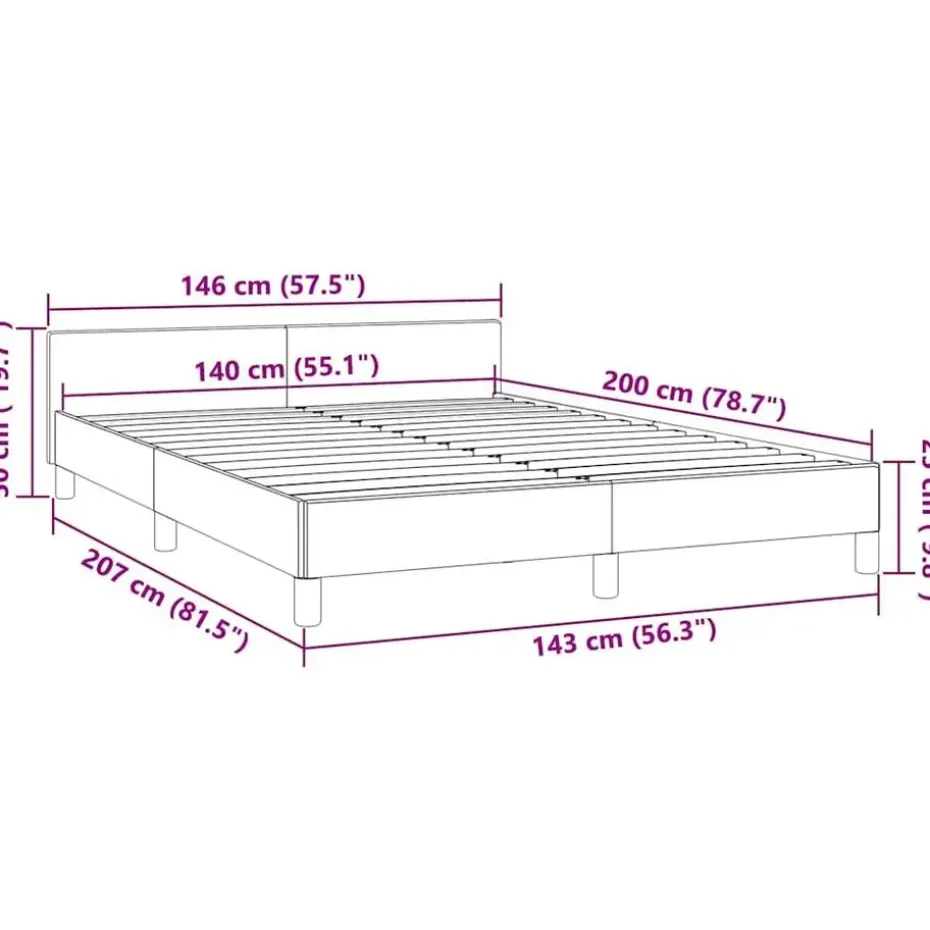 vidaXL - Bed frame zonder matras - Zwart - Fluweel - 140x200 cm