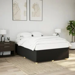 vidaXL - Bed frame zonder matras - Zwart - Stof - 140x200 cm