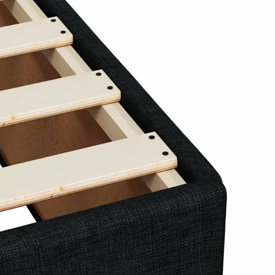 vidaXL - Bed frame zonder matras - Zwart - Stof - 140x200 cm