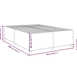 vidaXL - Bed frame zonder matras - Zwart - Stof - 140x200 cm