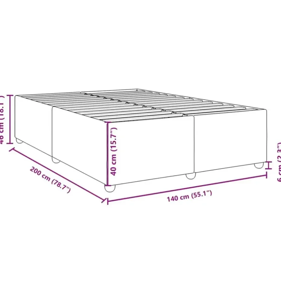 vidaXL - Bed frame zonder matras - Zwart - Stof - 140x200 cm