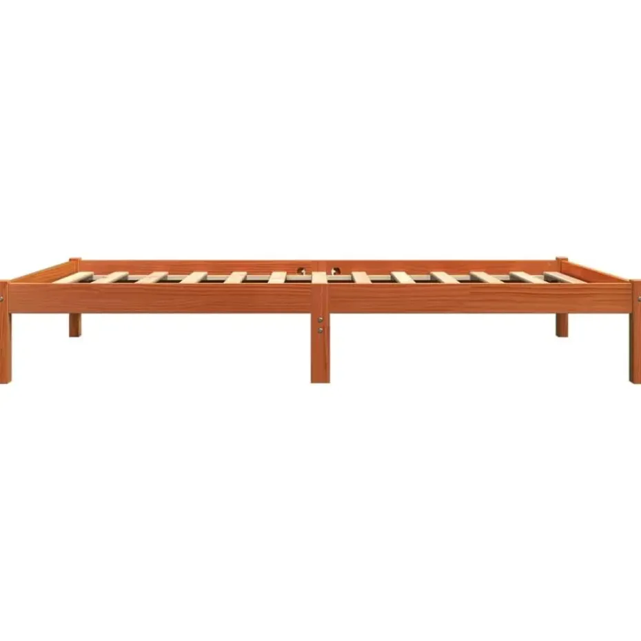 vidaXL - Bed frame zonder matras - Wasbruin - Massief grenenhout - 90x200 cm