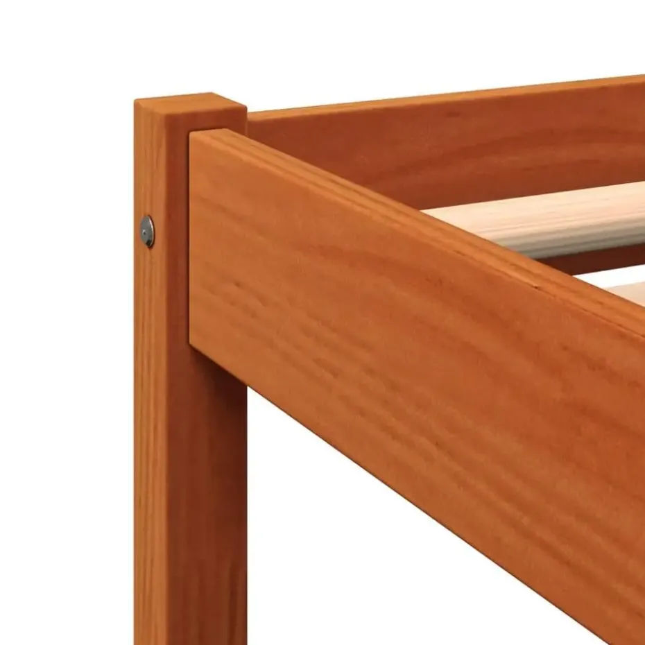 vidaXL - Bed frame zonder matras - Wasbruin - Massief grenenhout - 90x200 cm