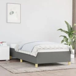 vidaXL - Bed frame zonder matras - Donkergrijs - Stof - 80x200 cm