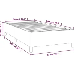 vidaXL - Bed frame zonder matras - Donkergrijs - Stof - 80x200 cm