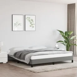 vidaXL - Bed frame zonder matras - Donkergrijs - Stof - 160x200 cm