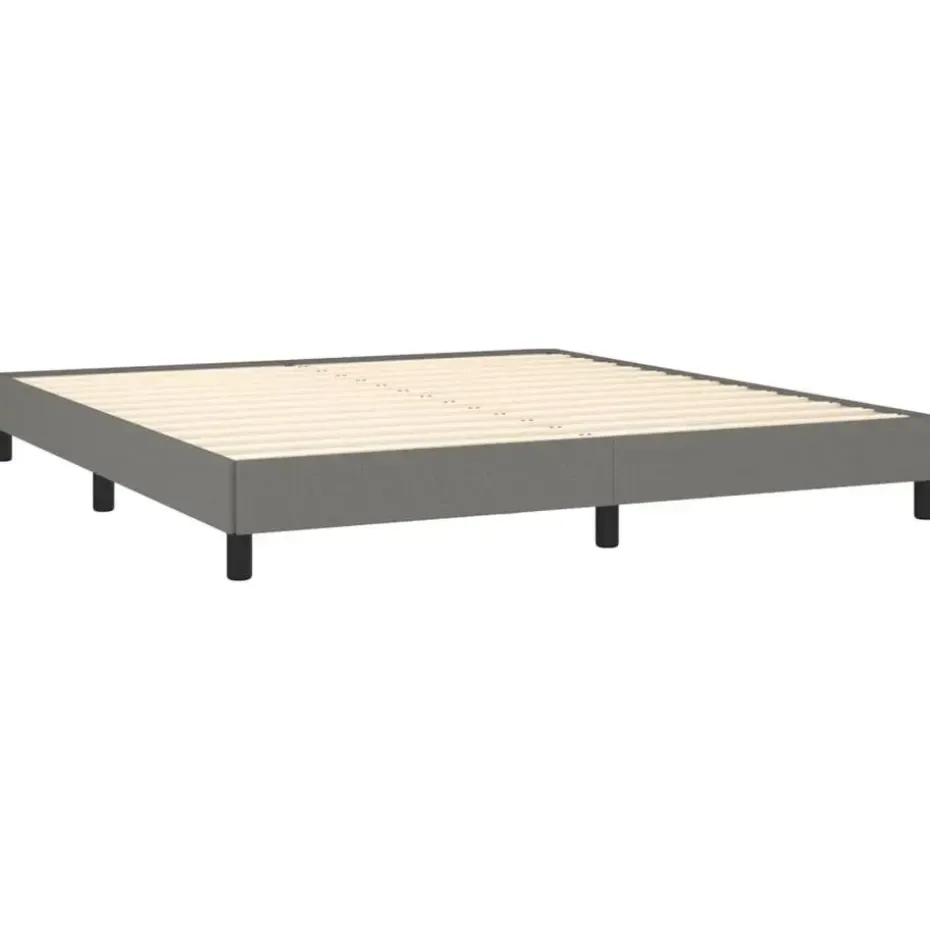 vidaXL - Bed frame zonder matras - Donkergrijs - Stof - 160x200 cm