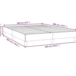 vidaXL - Bed frame zonder matras - Donkergrijs - Stof - 160x200 cm