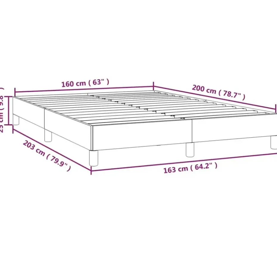 vidaXL - Bed frame zonder matras - Donkergrijs - Stof - 160x200 cm