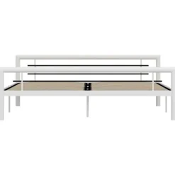 vidaXL - Bed met hoofd- en voeteneinde - Wit en zwart - metaal - 180x200 cm