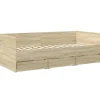 vidaXL - Bed met lades - Sonoma eikenkleurig - Hout - 90 x 200 cm