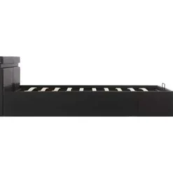 vidaXL - Bed met opbergruimte en LED - Zwart - Kunstleer - 160x200 cm
