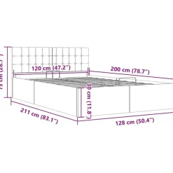 vidaXL - Bed met opbergruimte - Hydraulische - Donkergrijs - Stof - 120x200 cm