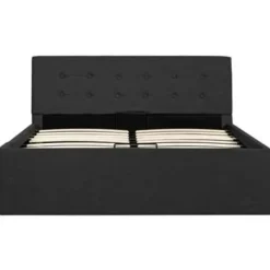vidaXL - Bed met opbergruimte - Hydraulische - Donkergrijs - Stof - 120x200 cm