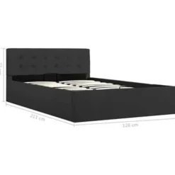 vidaXL - Bed met opbergruimte - Hydraulische - Donkergrijs - Stof - 120x200 cm