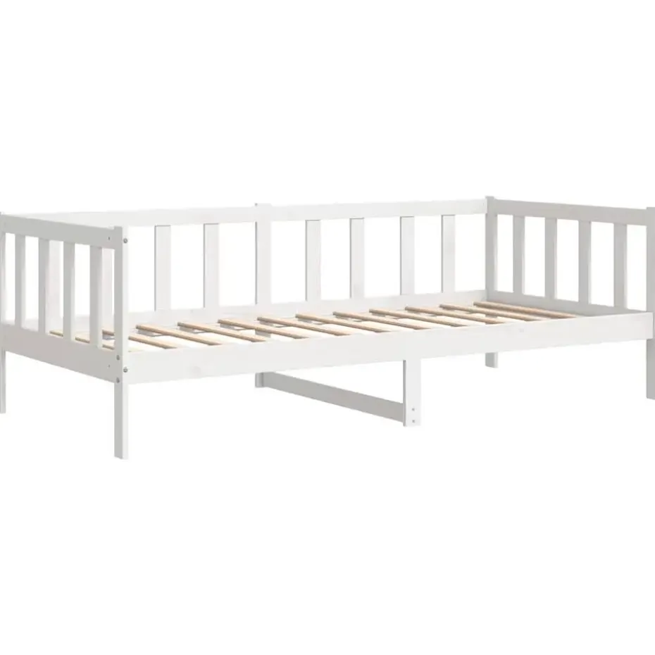 vidaXL - Bedbank - Wit - Massief grenenhout - 90x200 cm