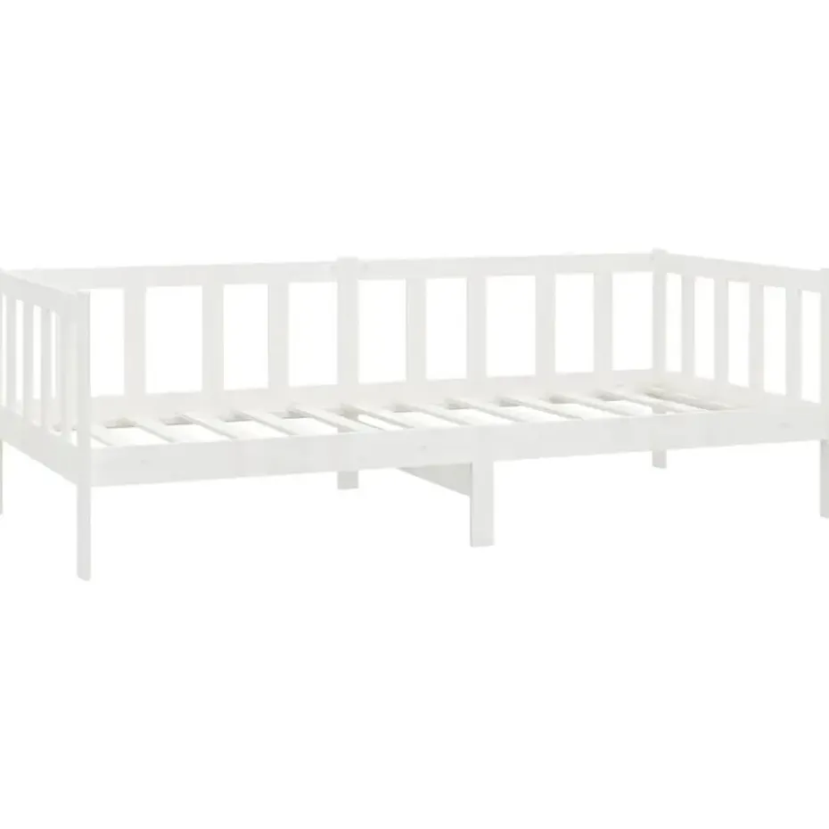 vidaXL - Bedbank - Wit - Massief grenenhout - 90x200 cm