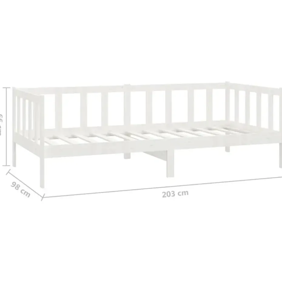 vidaXL - Bedbank - Wit - Massief grenenhout - 90x200 cm