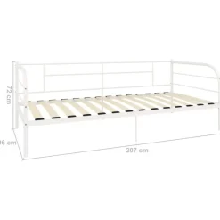 vidaXL - Bedbank - Wit - Metaal - 90x200 cm