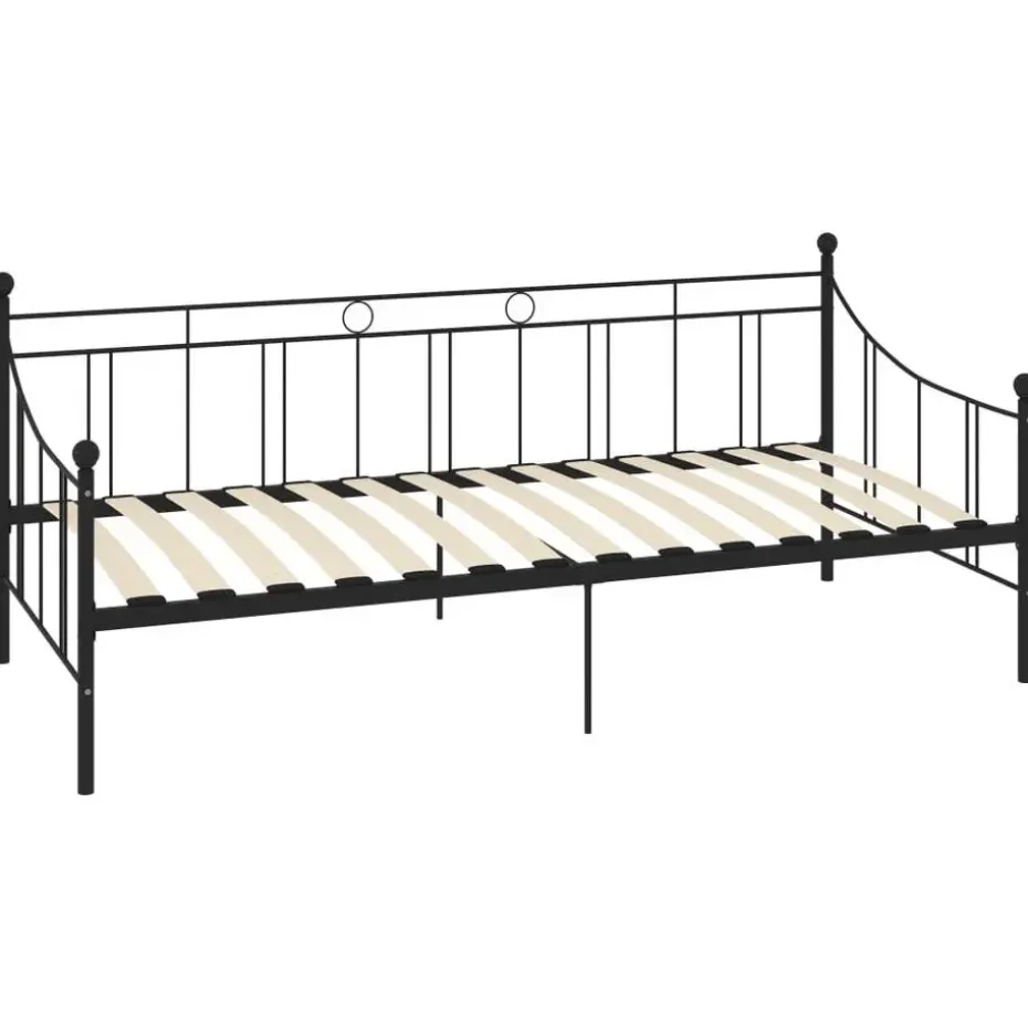 vidaXL - Bedbank excl lade - Zwart - Metaal - 90 x 200 cm