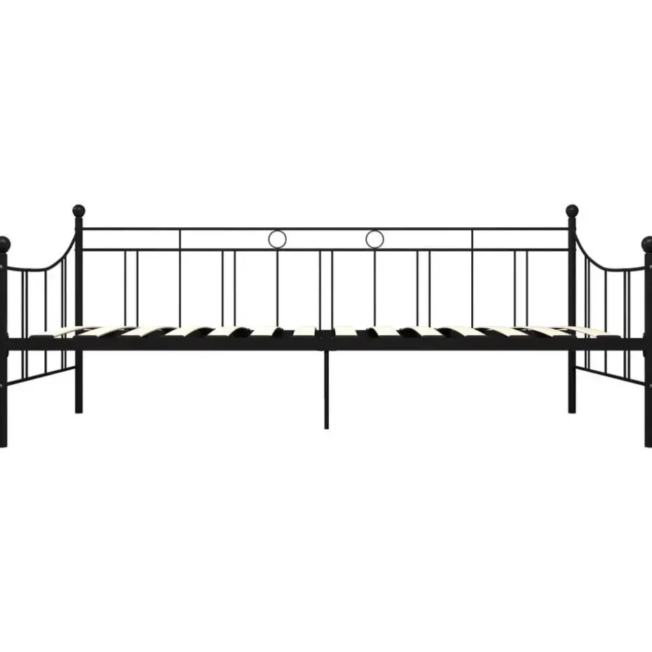 vidaXL - Bedbank excl lade - Zwart - Metaal - 90 x 200 cm