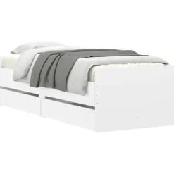 vidaXL - Bedframe met lades - Wit - Bewerkt hout - 90 x 190 cm