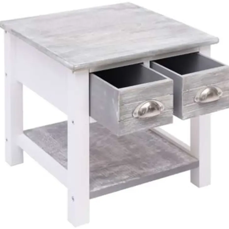 vidaXL - Bijzettafel - Grijs - Hout