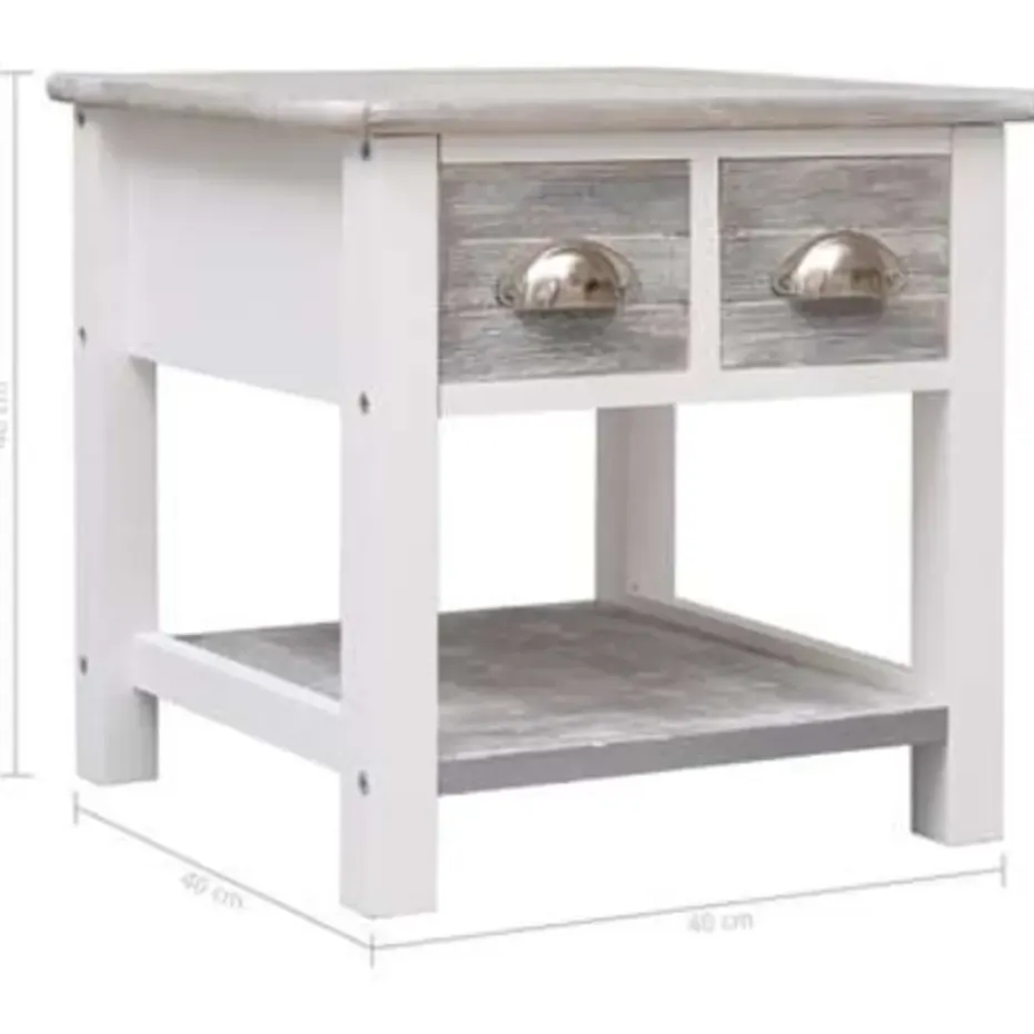 vidaXL - Bijzettafel - Grijs - Hout