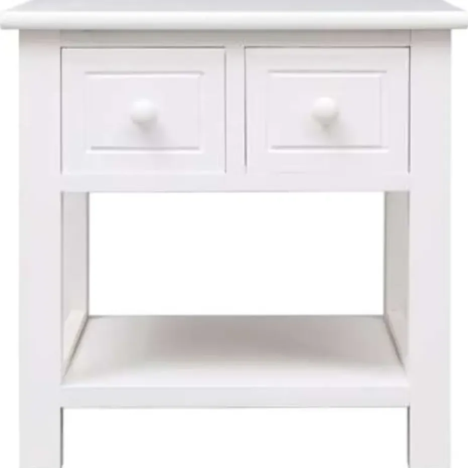 vidaXL - Bijzettafel - Wit - Hout