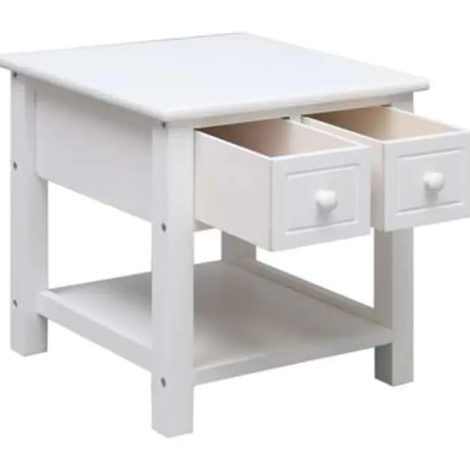 vidaXL - Bijzettafel - Wit - Hout