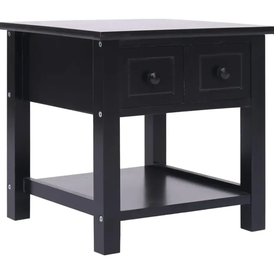 vidaXL - Bijzettafel - Zwart - Hout