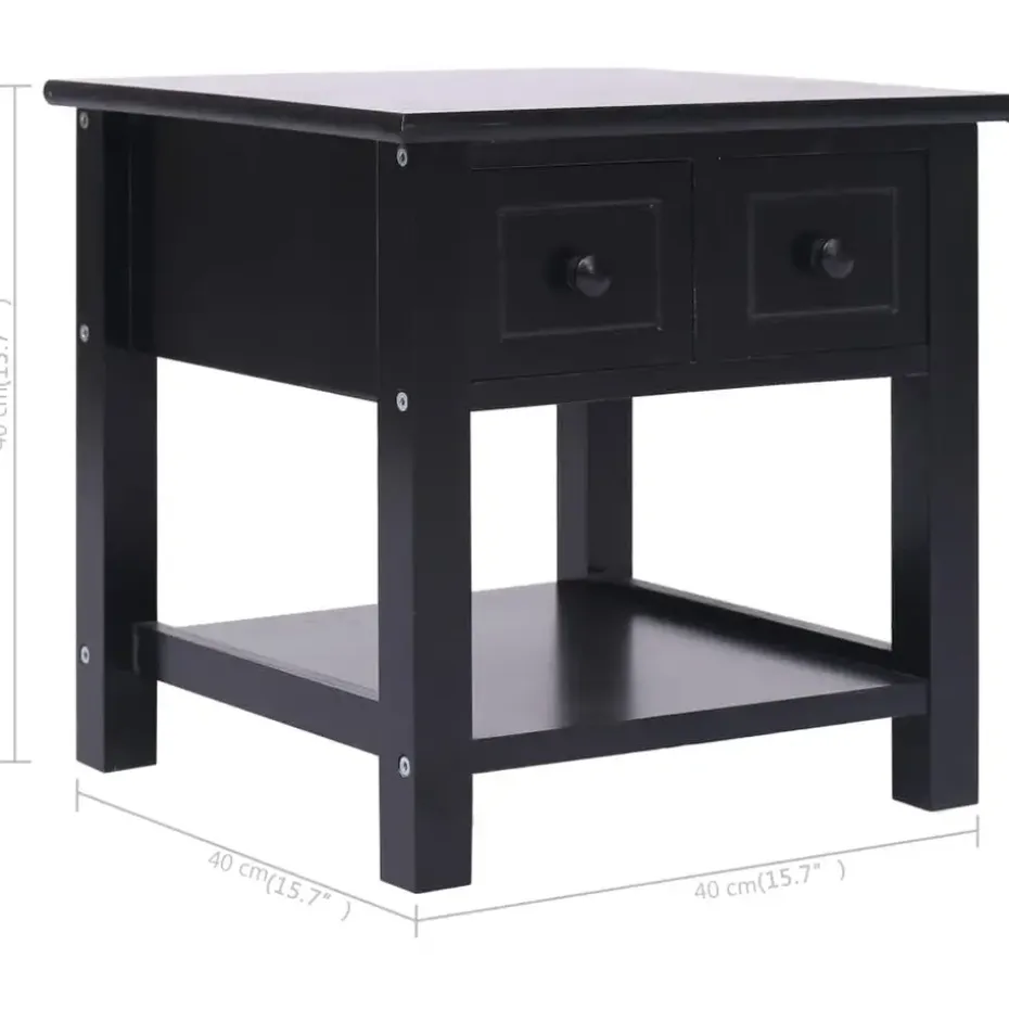 vidaXL - Bijzettafel - Zwart - Hout