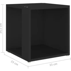 vidaXL - Bijzettafel - Zwart - Bewerkt hout - 33 x 33 x 34.5 cm