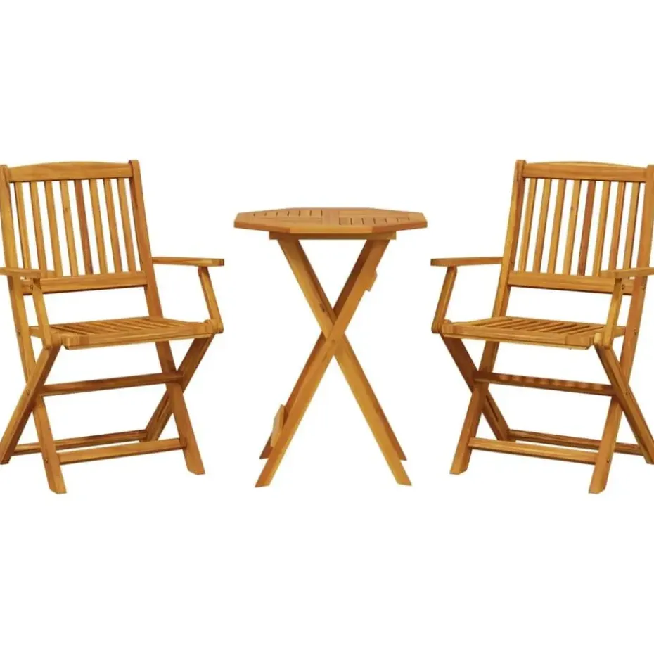 vidaXL - Bistroset - Bruin - Acaciahout - 60 cm - 3 stuks
