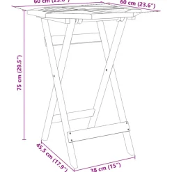 vidaXL - Bistroset - Bruin - Acaciahout - 60 cm - 3 stuks