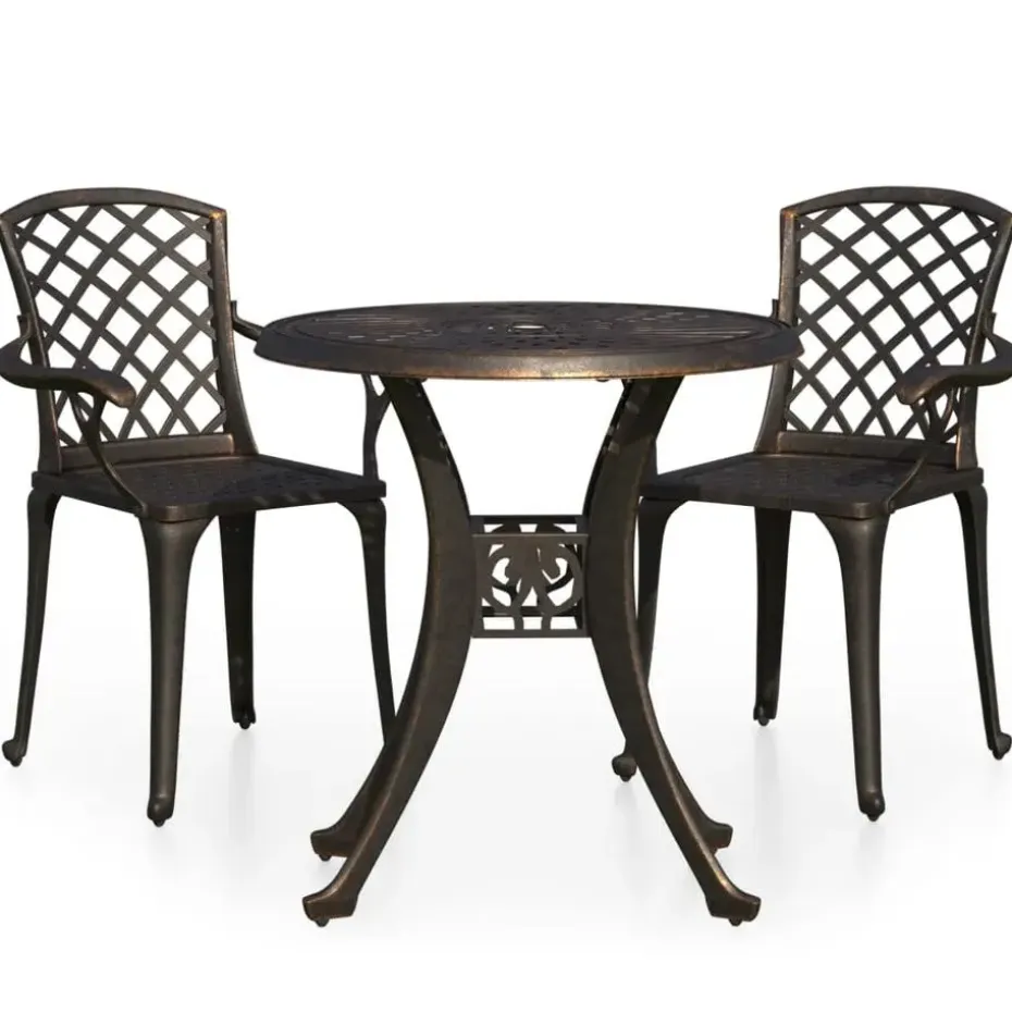 vidaXL - Bistroset - Bruin - Aluminium