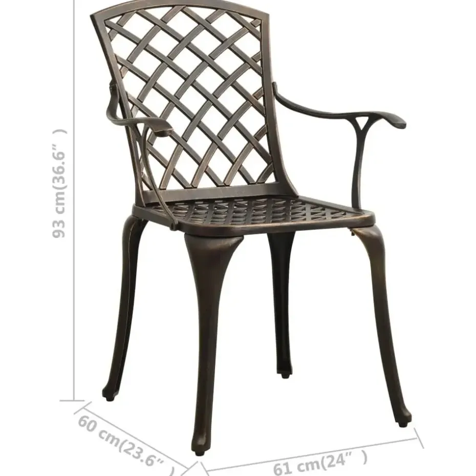 vidaXL - Bistroset - Bruin - Aluminium