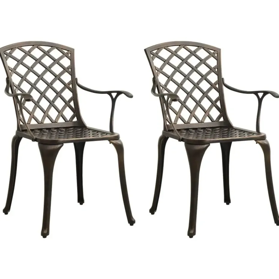 vidaXL - Bistroset - Bruin - Aluminium