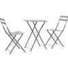 vidaXL - Bistroset - Grijs - Staal - 3 stuks