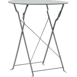 vidaXL - Bistroset - Grijs - Staal - 3 stuks
