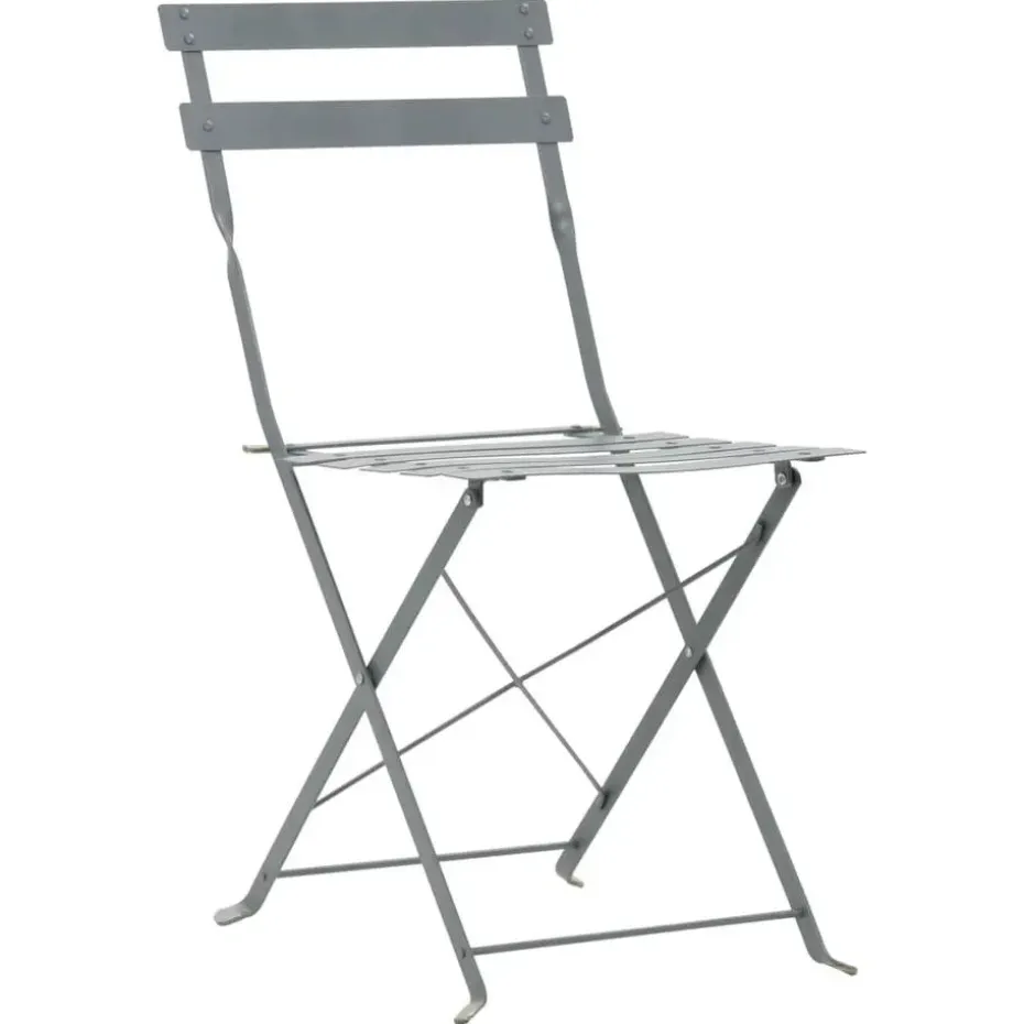 vidaXL - Bistroset - Grijs - Staal - 3 stuks