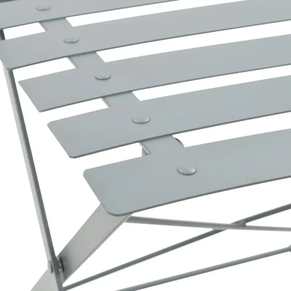 vidaXL - Bistroset - Grijs - Staal - 3 stuks