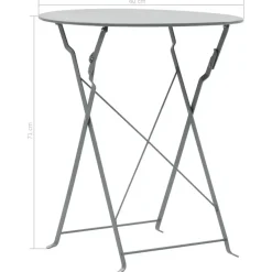 vidaXL - Bistroset - Grijs - Staal - 3 stuks