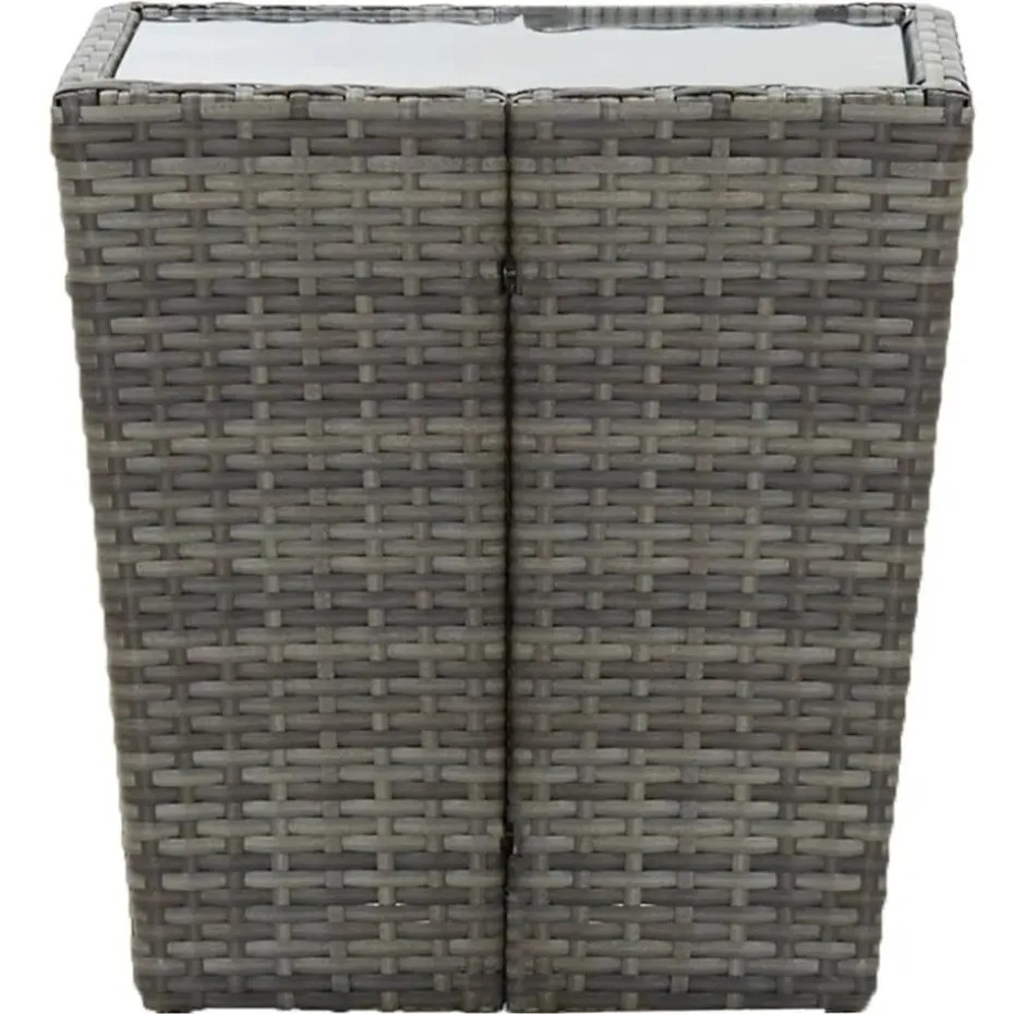 vidaXL - Bistroset - Grijs - Poly rattan en gehard glas - 3 stuks