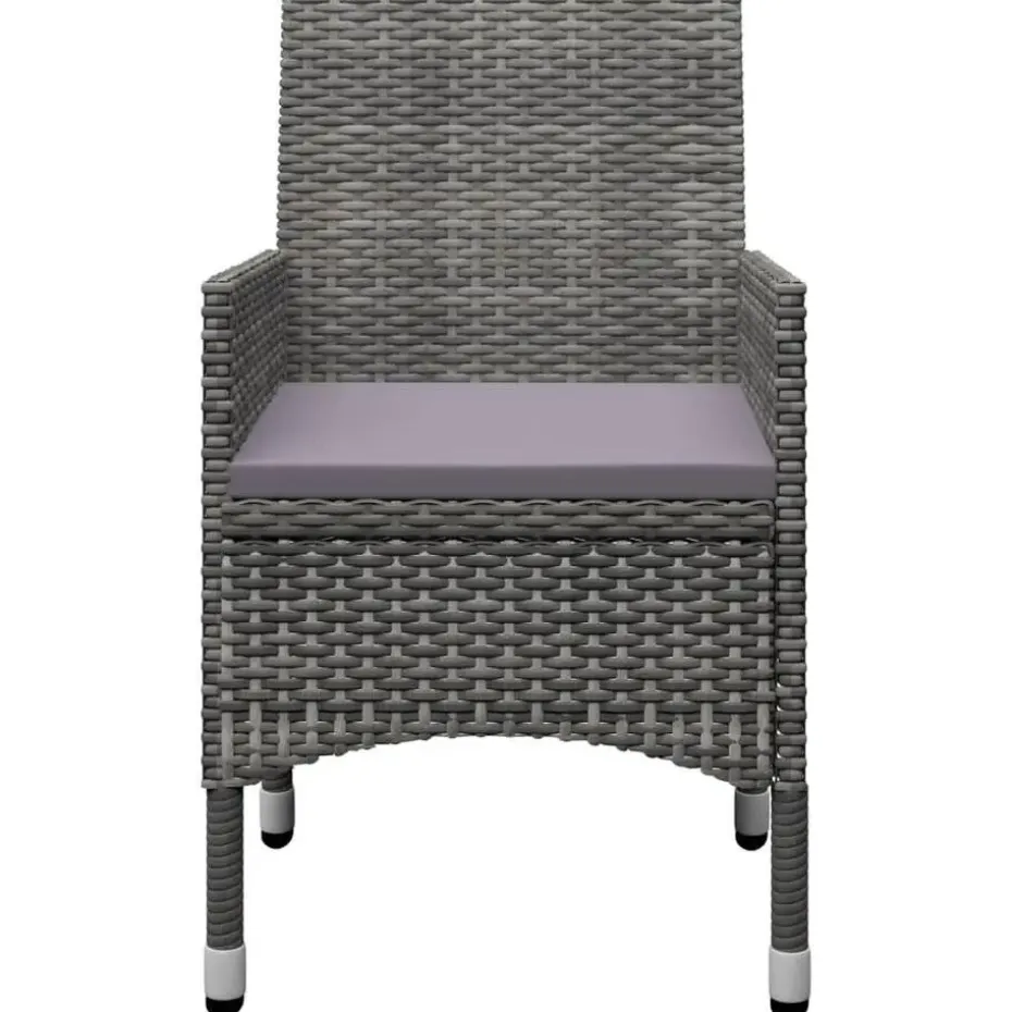 vidaXL - Bistroset - Grijs - Poly rattan en gehard glas - 3 stuks