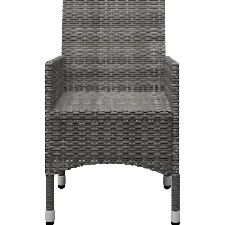 vidaXL - Bistroset - Grijs - Poly rattan en gehard glas - 3 stuks