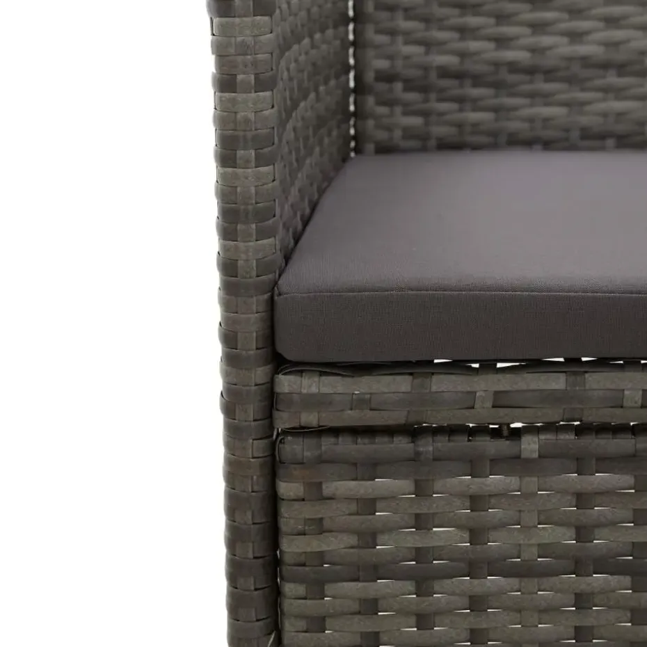 vidaXL - Bistroset - Grijs - Poly rattan