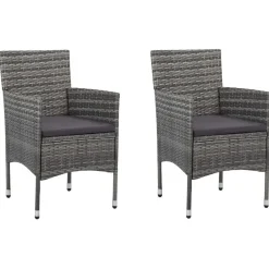 vidaXL - Bistroset - Grijs - Poly rattan