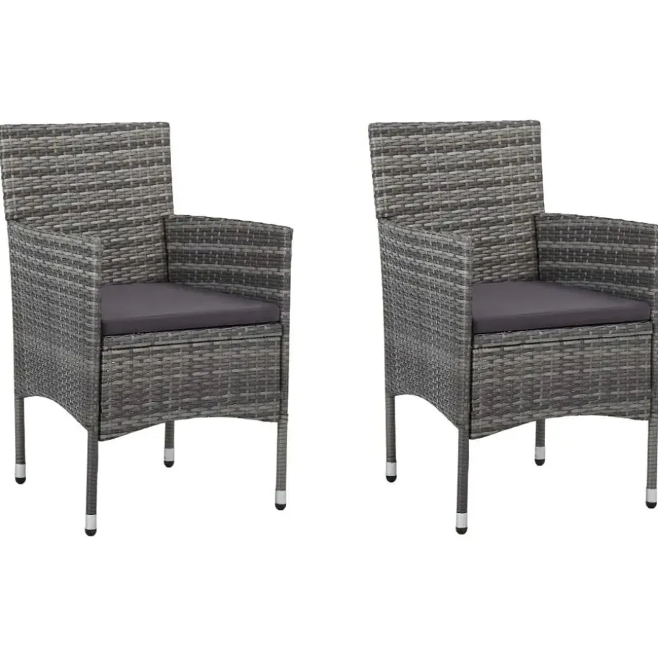 vidaXL - Bistroset - Grijs - Poly rattan